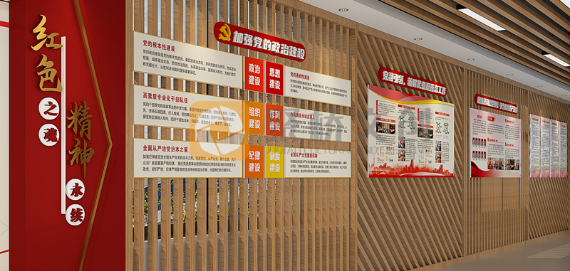 黨建展館分為幾部分內容